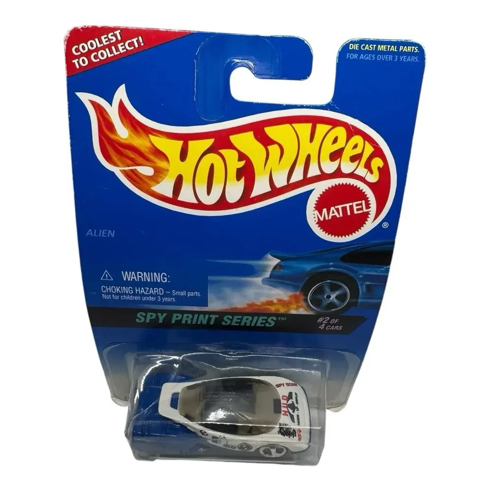 1997 Hot Wheels #554 Spy Print Series 2/4 ALIEN White/Blue w/Chrome SB Sp-Varia